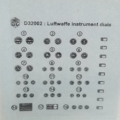 RESALE SHOP - DMC D32002 Luftwaffe Instrument Dials 1/32 - STORE-D32002-LN5712