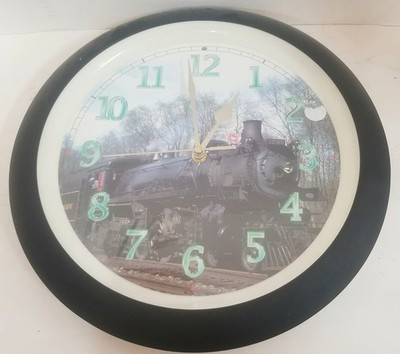 RESALE SHOP - Locomotive Legends Pacific Steam Engine Train 13" Wall clock - WINO-CLOCK-U5424