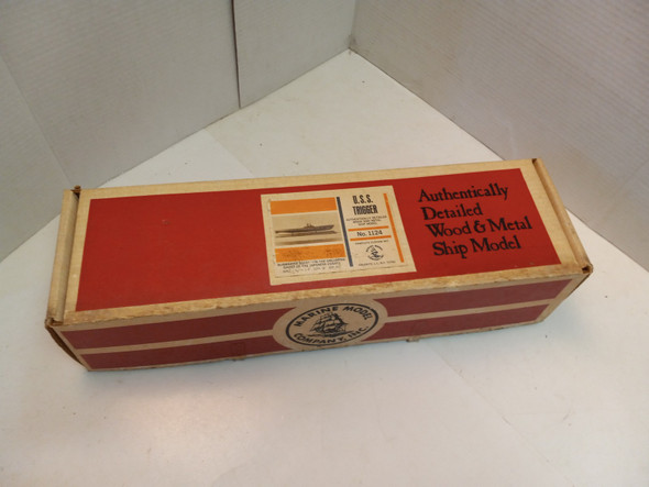 RESALE SHOP - VTG Marine Model Cpy Wooden & Metal Ship Model- USS Trigge Submarine In 1/16" - BOBR-1124-NOB6886