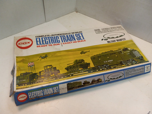 RESALE SHOP - Cox HO Scale Military Manifest Train Set 6016 U.S. Army Boxed INCOMPLETE - BOBR-6016-U6901