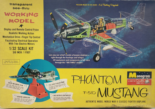 RESALE SHOP - Monogram 1:32 Phantom F-51D Mustang Working Plastic Model Kit #PA67-700 - BOBR-PA67-700-NOB6174