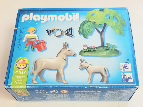 RESALE SHOP - Playmobil #4187: Country Life - DONKEY With Foal Set - BRMA-4187-NS6268