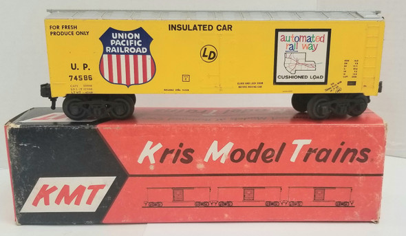 RESALE SHOP - Kris Model Trains Union Pacific O GauGE "Automated Railway" insulated boxcar - DOWI-UPAUTO-NOB6790