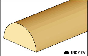 OakridgeStores.com | NORTHEASTERN SCALE LUMBER - Basswood 1/4" Half Round (2-Pack) NE498