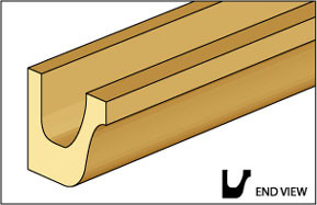OakridgeStores.com | NORTHEASTERN SCALE LUMBER - 3/8" X 3/8" Gutter - Dollhouse Miniature (2-Pack) NE956