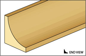 OakridgeStores.com | NORTHEASTERN SCALE LUMBER - 3/16" Cove Trim - Dollhouse Miniature (2-Pack) NE96