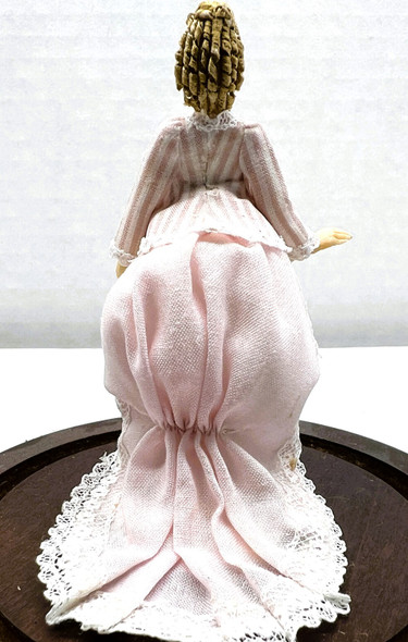 RESALE SHOP - Artisan-made 1:24 Victorian Porcelain Woman in Pink Bustle Dress (READ) - BABE-BUSTLE-NOB7167