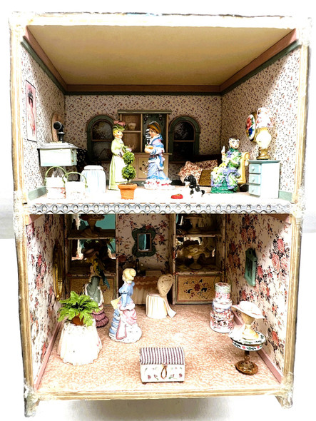 RESALE SHOP - VTGTwo-Story 1:48 Dress Shop Turn of the Century Era Dollhouse Diorama (READ) - BABE-DRESSSHOP-NOB7170