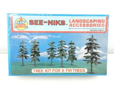 RESALE SHOP - AHM See-Niks HO Scale Landscaping Scenery 6 Fir Trees 3710M - BOBR-3710M-NS7215