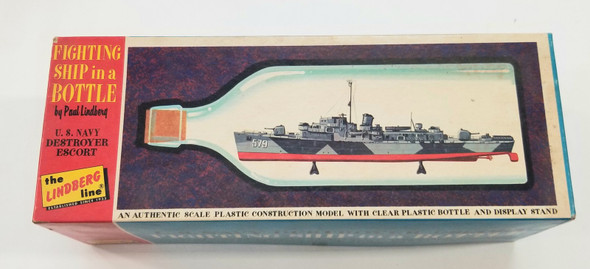 RESALE SHOP - Lindberg Fighting Ship In a Bottle US Navy Destroyer Escort 745:100 - BOBR-745:100-NOB7093