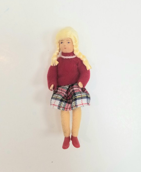 RESALE SHOP - VTG 1:12 Blonde Girl - BOST-BLONDEBRAIDS-NS7406