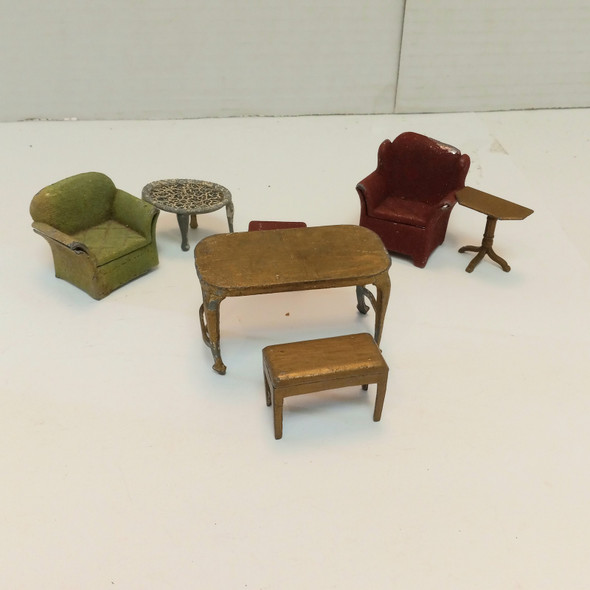 RESALE SHOP - 1:12 Lot of 7 Misc. Metal Furniture - CIMA-7-U7240