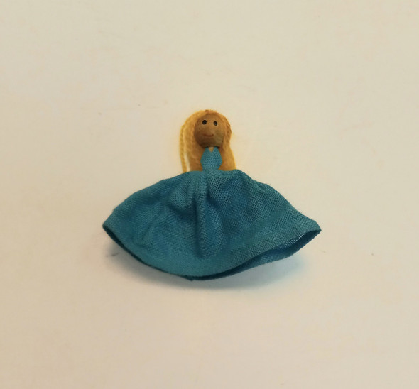 RESALE SHOP - VTG 1:12 Handmade Doll for Child's Nursery - DASI-BLUEDRESSDOLL-NS7179