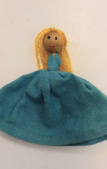 RESALE SHOP - VTG 1:12 Handmade Doll for Child's Nursery - DASI-BLUEDRESSDOLL-NS7179