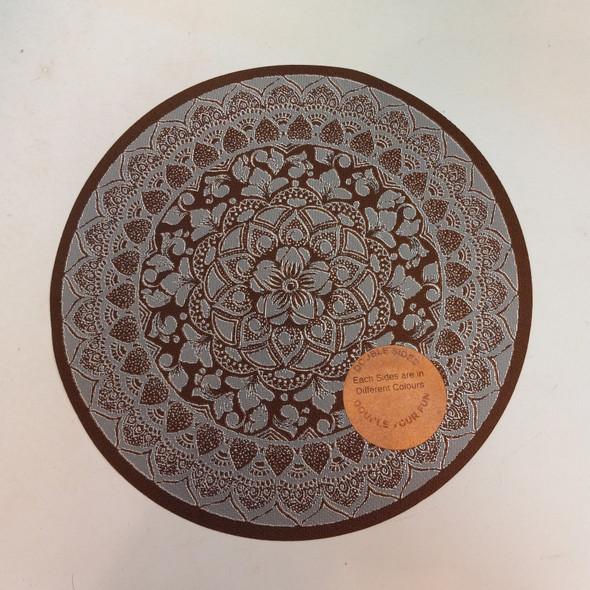 RESALE SHOP - Sam's World Gouldenlabel Large Round 7" Double-Sided Floral Bordered Rug - SAM-LC008-NS7372