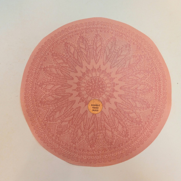 RESALE SHOP - Sam's World Gouldenlabel Large Round 7.5" Double-Sided Pink Medallion Rug - SAM-LC010-NS7374