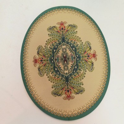 RESALE SHOP - Sam's World Gouldenlabel Large Oval 8" x 10" Peacock Medallion Rug - SAM-LO004-NS7355