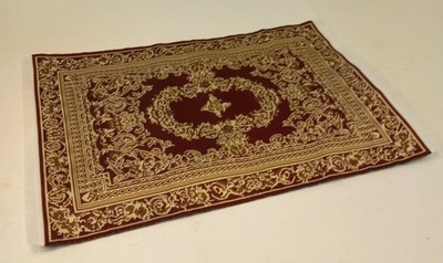 RESALE SHOP - Sam's World Gouldenlabel Large Rectangular 8" x 11.5" Red & Gold Bordered Rug - SAM-LR001-NS7256