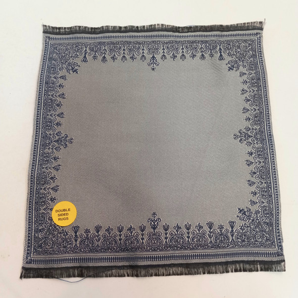 RESALE SHOP - Sam's World Gouldenlabel Large Square 8" x 8" Double-Sided Blue & Grey Rug - SAM-LS009-NS7381