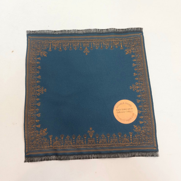 RESALE SHOP - Sam's World Gouldenlabel Large Square 8" x 8" Double-Sided Blue & Gold Rug - SAM-LS011-NS7383