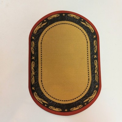 RESALE SHOP - Sam's World Gouldenlabel Medium Oval 6" x 8.5" Gold & Black Bordered Rug - SAM-MO002-NS7359