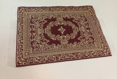 RESALE SHOP - Sam's World Gouldenlabel Medium Rectangular 6" x 9" Gold & Red Bordered Rug - SAM-MR005-NS7273