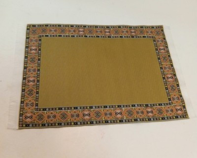 RESALE SHOP - Sam's World Gouldenlabel Medium Rectangular 6" x 9" Green & Black Bordered Rug - SAM-MR007-NS7275