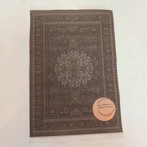 RESALE SHOP - Sam's World Gouldenlabel Medium Rectangular 6" x 9.5" Double-Sided Brown Rug - SAM-MR012-NS7378