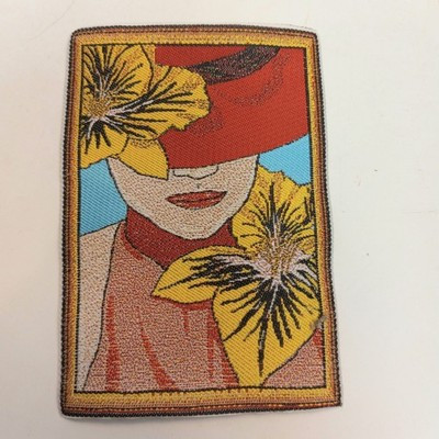 RESALE SHOP - Sam's World Gouldenlabel 4.5" x 3" Adrien Di Fazio-esqe Woman w/ Hat Tapestry - SAM-T003-NS7391