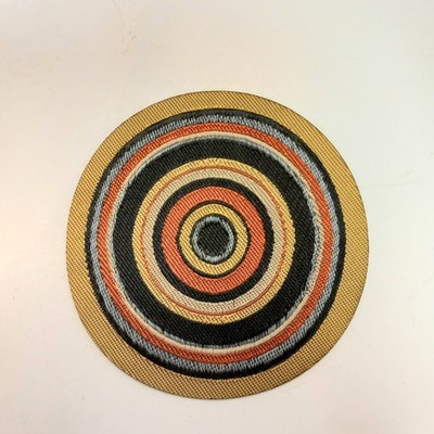 RESALE SHOP - Sam's World Gouldenlabel Extra Small Round 3.5" x 3.5" Retro Bordered Rug - SAM-XSC002-NS7344