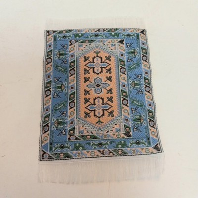 RESALE SHOP - Sam's World Gouldenlabel Extra Small Rectangular 3" x 4" Dragonfly Bordered Rug - SAM-XSR004-NS7304