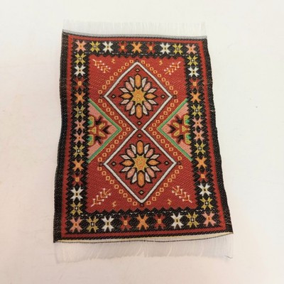 RESALE SHOP - Sam's World Gouldenlabel Extra Small Rectangular 2.5" x 4" Red Wildflower Rug - SAM-XSR005-NS7305