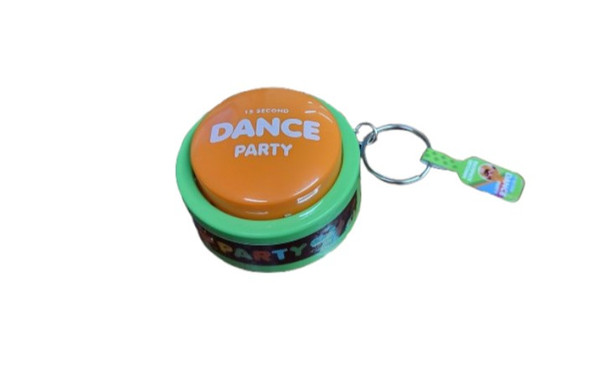 30SecondDanceParty - 15 Second Dino Dance Party: Mini Button - Keychain Sound Toy with 3 Songs - NANO-18DINO