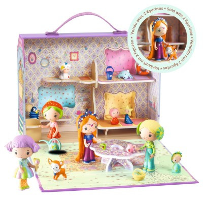 OakridgeStores.com | Djeco - Tinyly Bluchka & Indie House - Carry Case Dollhouse Playset with Figurine for Ages 4+ - 06952 3070900069527