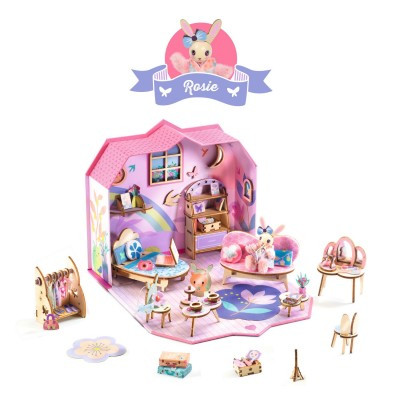 OakridgeStores.com | Djeco - Tinyly Mi House - Rosie - Paint & Assemble Miniature Model Kit for Ages 4+ - 08033 3070900080331