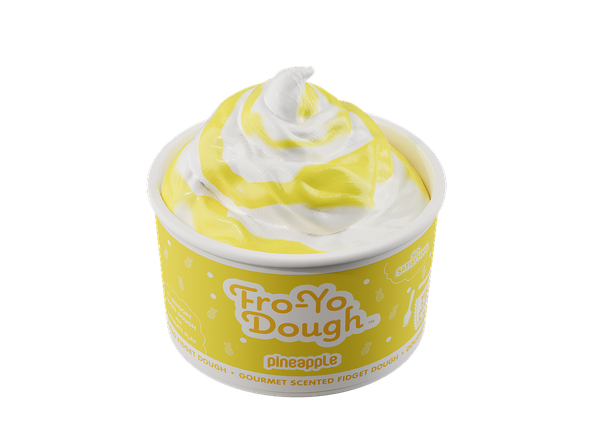 OakridgeStores.com | Scentco - Pineapple Fro-Yo Dough - Scented Sensory Fidget Dough Cup w/ Spoon & Mix-Ins - FYSD02 692046902938