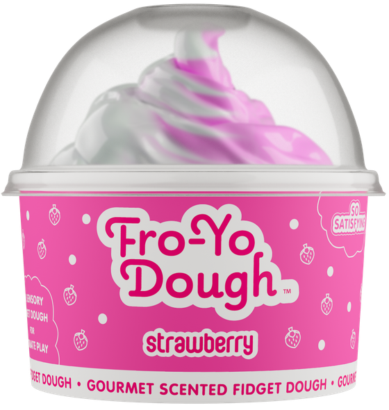 OakridgeStores.com | Scentco - Strawberry Fro-Yo Dough - Scented Sensory Fidget Dough Cup w/ Spoon & Mix-Ins - FYSD03 692046902945