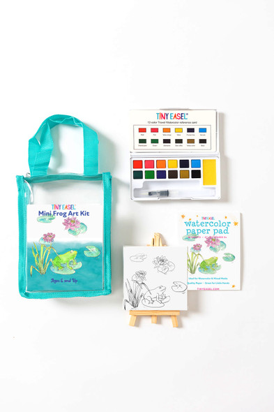 OakridgeStores.com | Tiny Easel - Mini Frog Art Kit - Mini Watercolor Art Kit - 91415 850072914152