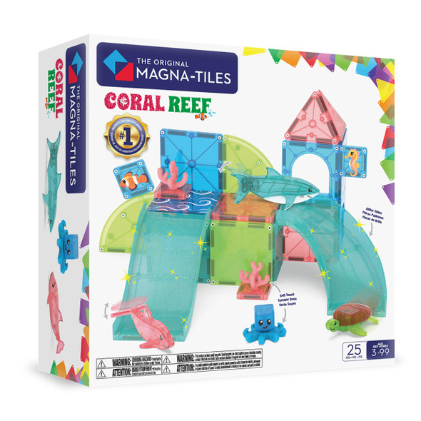 OakridgeStores.com | Magna-Tiles - Coral Reef 25-Piece Magnetic Construction Set - Ocean Animals Role Play for Ages 3+ - 262025CR 850025176811
