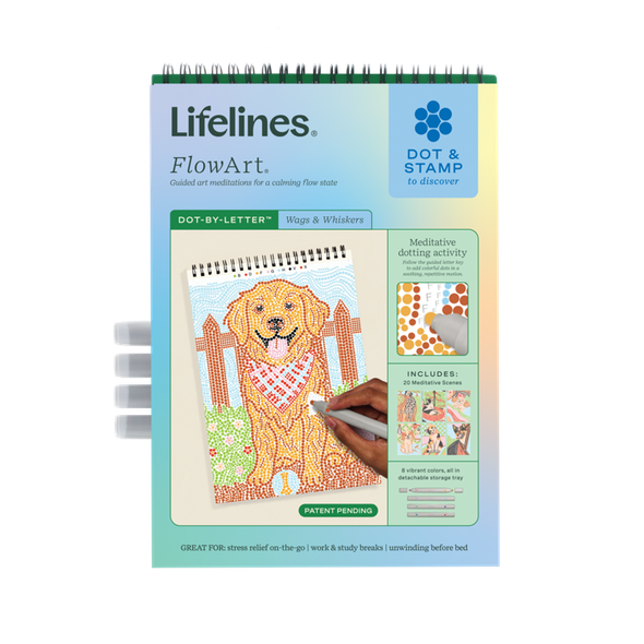 OakridgeStores.com | Lifelines - FlowArt: Dot-By-Letter, Wags & Whiskers - Guided Dot Art Pad with Markers - 16-3225 810076213972