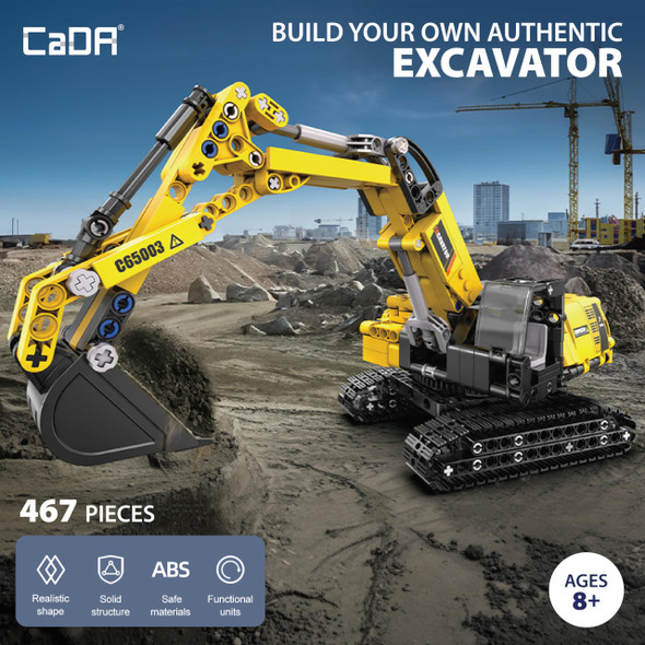 OakridgeStores.com | Thin Air Brands - CaDA Bricks Excavator Building Kit - 467-Piece STEM Construction Vehicle for Ages 8+ - C276 850080672761