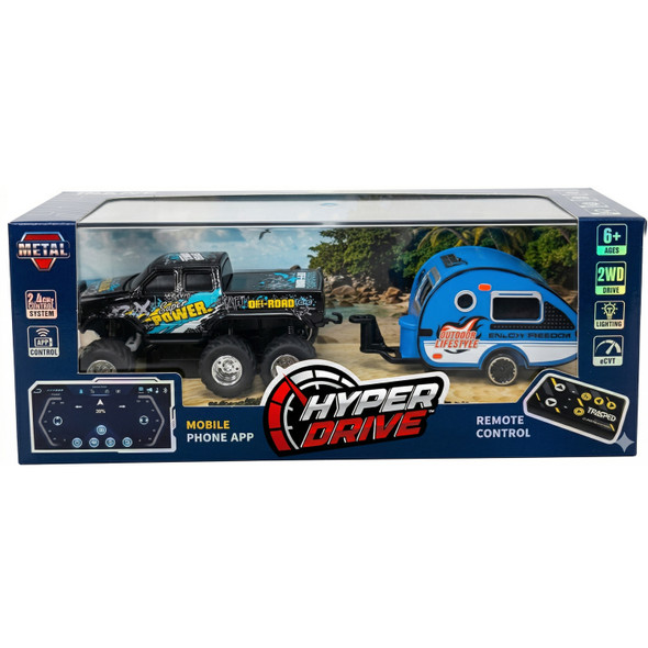 OakridgeStores.com | Thin Air Brands - Mini RC 6-Wheel Truck & Trailer - 1:64 Scale RC Vehicle, Diecast Metal, Assorted - HD208 810222912087