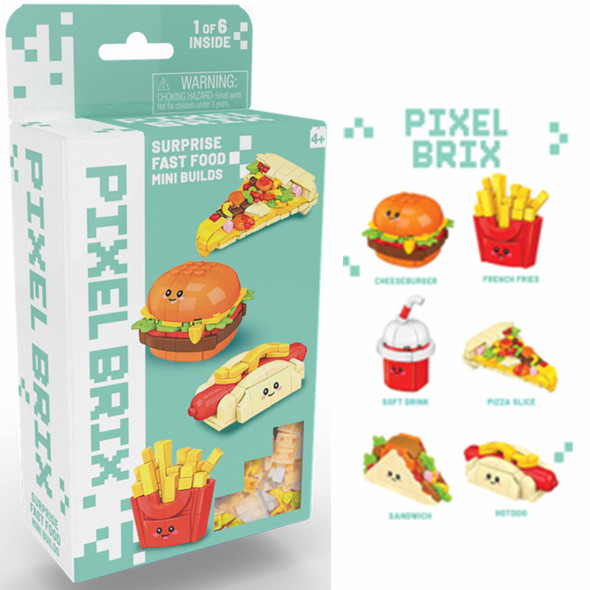 OakridgeStores.com | Thin Air Brands - Pixel Worx Surprise Fast Food - Blind Box Building Bricks, Compatible - PB904 810222919048