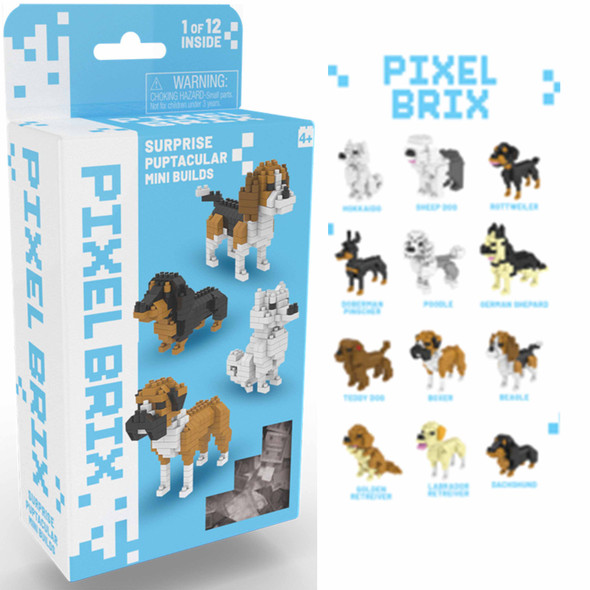 OakridgeStores.com | Thin Air Brands - Pixel Worx Surprise Puptacular - Blind Box Mini Bricks, Not Compatible - PB905 810222919055