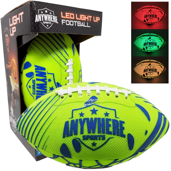 OakridgeStores.com | Thin Air Brands - Anywhere Sports Pro Glow Light-Up Football - Junior 6-Inch Rechargeable LED, Ages 5+ - TAB623 850044886234
