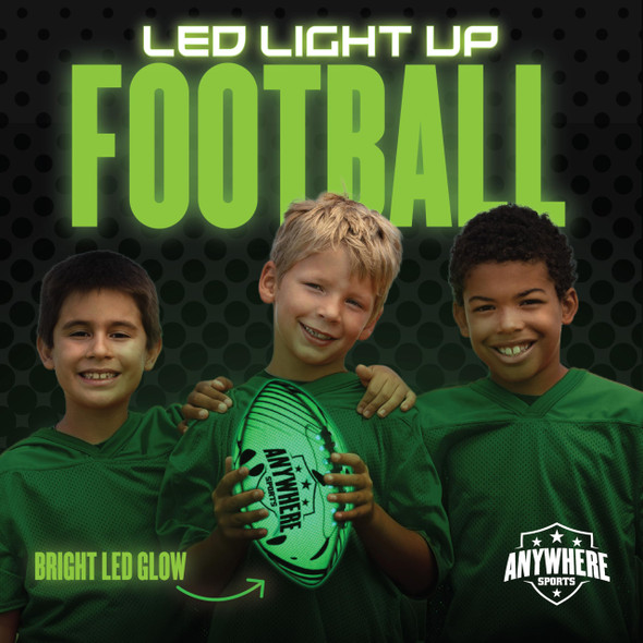 OakridgeStores.com | Thin Air Brands - Anywhere Sports Pro Glow Light-Up Football - Junior 6-Inch Rechargeable LED, Ages 5+ - TAB623 850044886234