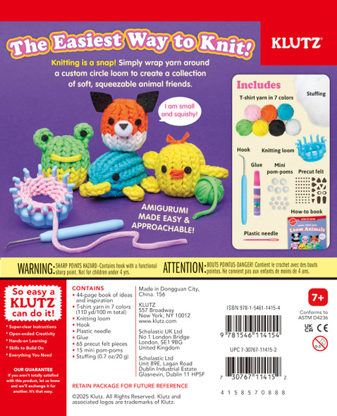OakridgeStores.com | KLUTZ - Make Your Own Loom Animals - Loom Knitting Kit - 766650 9781546114154