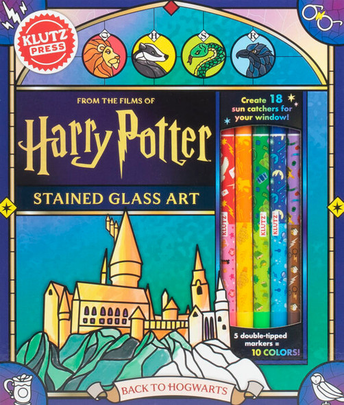 OakridgeStores.com | KLUTZ - Harry Potter: Stained Glass Art: Back to Hogwarts - Coloring Suncatcher Kit - 793719 9798225035983