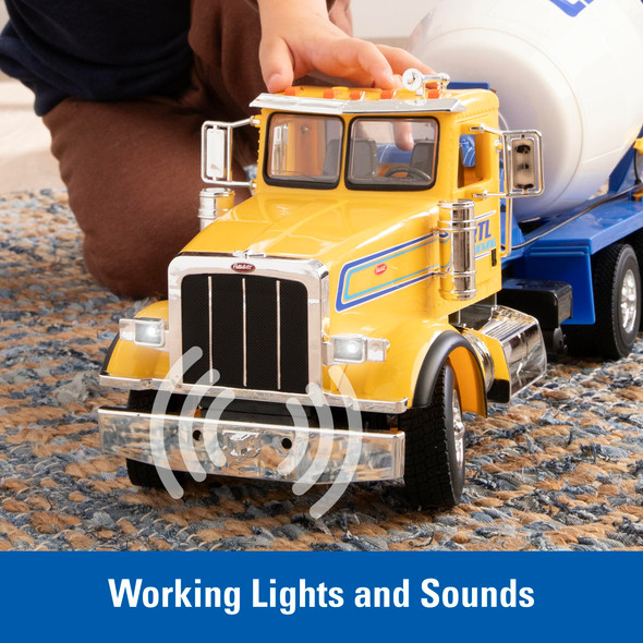OakridgeStores.com | Tomy - Big Farm Peterbilt Cement Mixer Truck - 1:16 Lights & Sounds, Rotating Drum - Ages 3+ - 47601 036881476016