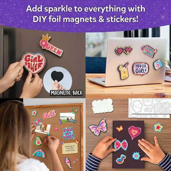 OakridgeStores.com | Skillmatics - Foil Fun - Girl Power - Foil Art Magnets Kit - 1350FFGP 8904279510838